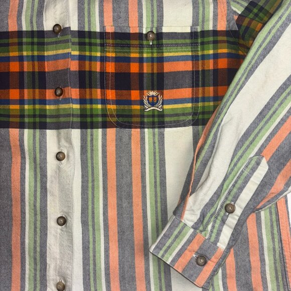 Rough Stock by Panhandle Slim Multicolor Striped Western Shirt - Size M - Picture 11 of 14